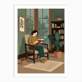 Woman Reading A Book Art Print