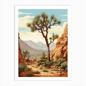  Retro Illustration Of A Joshua Trees In Grand Canyon 5 Art Print