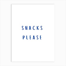 Snacks Please Blue Art Print