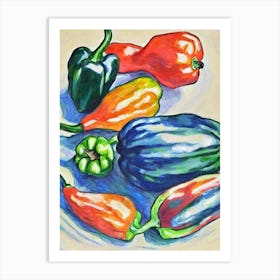 Poblano Pepper 2 Fauvist vegetable Art Print