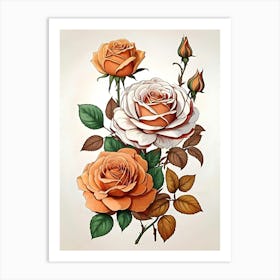 Orange Roses 3 Art Print