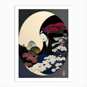 Colour Yin and Yang 3, Japanese Ukiyo E Style Art Print