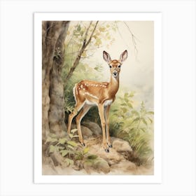 Storybook Animal Watercolour Antelope 3 Art Print
