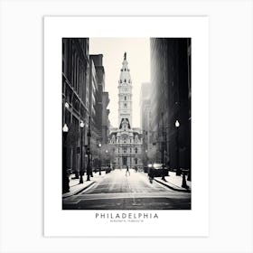 Poster Of Philadelphia, Black And White Analogue Photograph 3 Art Print