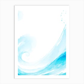 Blue Ocean Wave Watercolor Vertical Composition 18 Art Print