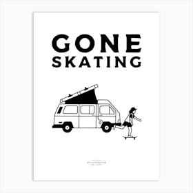 Gone Skating Fineline Illustration Poster Art Print