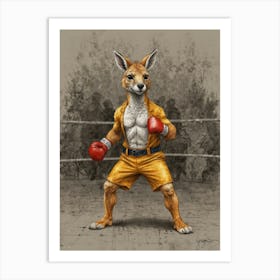 Boxing Kangaroo Art Print