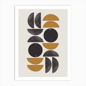 Abstract Geometric Shapes Retro Art Print