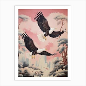 Vintage Japanese Inspired Bird Print Bald Eagle 4 Art Print