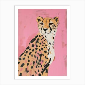 Trendy Cheetah Pink Painting Póster