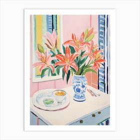 A Vase With Lily, Flower Bouquet 2 Art Print