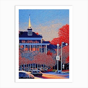 Clarksville, City Us  Pointillism Art Print