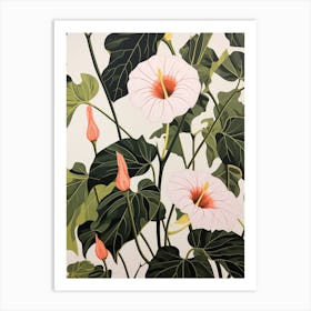 Flower Illustration Morning Glory 2 Art Print