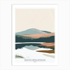 Mount Monadnock Usa Color Line Drawing 1 Poster Art Print