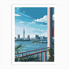 Odaiba Tokyo 1 Colourful Illustration Art Print