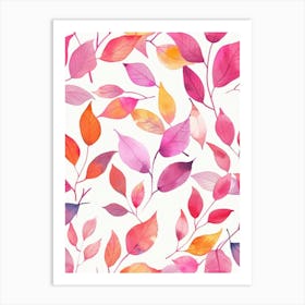 Watercolor Leaves Seamless Pattern Art Print