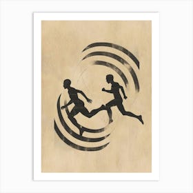 Two Runners In A Circle Art Print