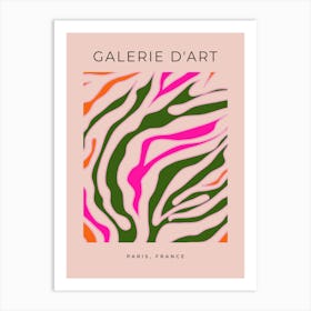 Colorful Abstract Shapes Green Pink Orange Art Print