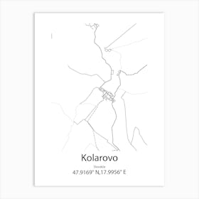 Kolarovo,Slovakia Minimalist Map Art Print