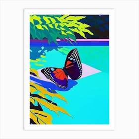 Butterfly In Park Pop Art David Hockney Inspired 1 Art Print