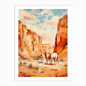 Horses Painting In Cappadocia, Turkey 1 Art Print