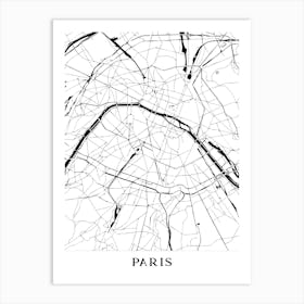 Paris Street Map - Paris France Art Print