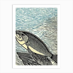 Hake Linocut Art Print