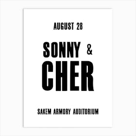 Sonny & Cher Concert Poster Art Print