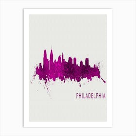 Philadelphia Pennsylvania City Purple Art Print