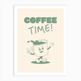 Coffee Time - Green Art Print