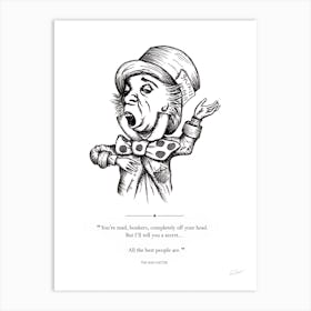 Alice In Wonderland The Mad Hatter Art Print