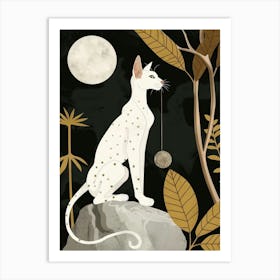 Cat In The Moonlight 13 Art Print