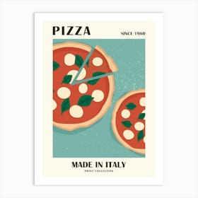 Pizza Italy, Food art, Retro poster Art Print