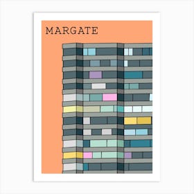 Margate Flats Geometric Colourful Orange Art Print