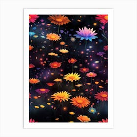 Flowers Wallpaper Art Print