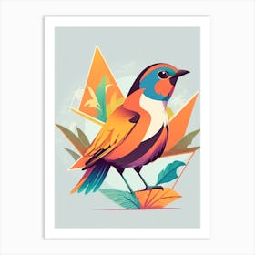 Dreamshaper V7 Minimalistic Paradise Bird Geometric Style Vec 0 Art Print
