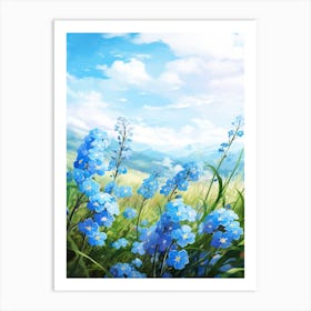 Forget Me Not By The Sunset (2) Art Print