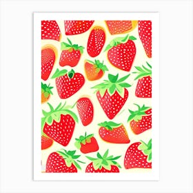 Strawberry Fruit, Market, Fruit, Neutral Abstract 1 Art Print