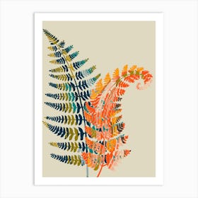 Colorful Fern Leaves Art Print