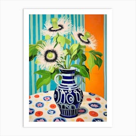 Flowers In A Vase Still Life Painting Passionflower 3 Art Print