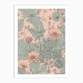 Hydrangea Wallpaper Art Print