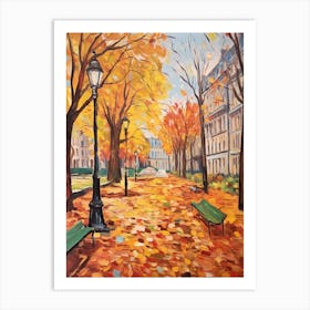 Autumn City Park Painting Parc Monceau Paris France 2 Art Print
