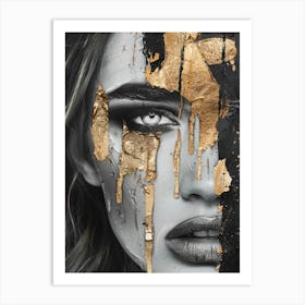 Gold And Black 26 Art Print