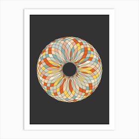 Mosaic Stained Glass Wavy Doughnut Abstract Minimal Art Print