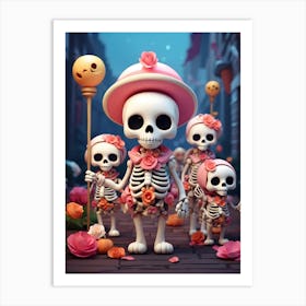 Skeletons 1 Art Print