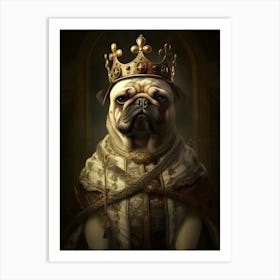 Pug Baroque 2 Art Print