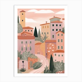 Pienza, Italy Illustration Art Print