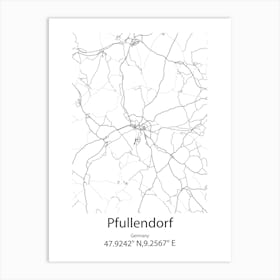 Pfullendorf,Germany Minimalist Map Art Print