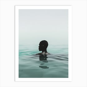 Into the water Portrait Of A Woman Art Print