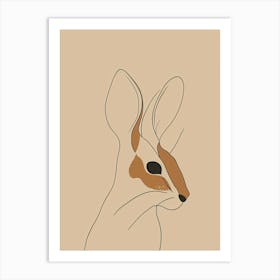 Kangaroo - Boho, Line Art 2 Art Print